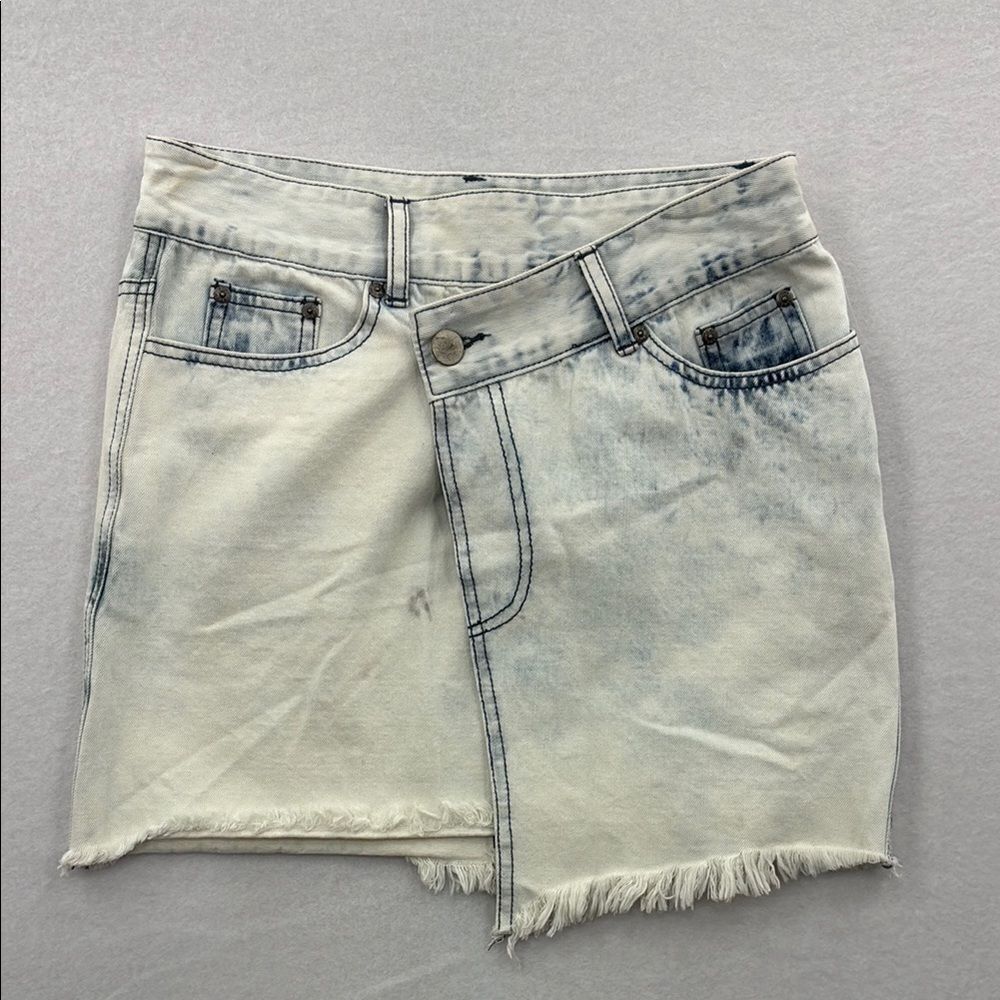 3for$20 Bagatelle Light Blue Denim Wrap around Skirt NWOT size Small